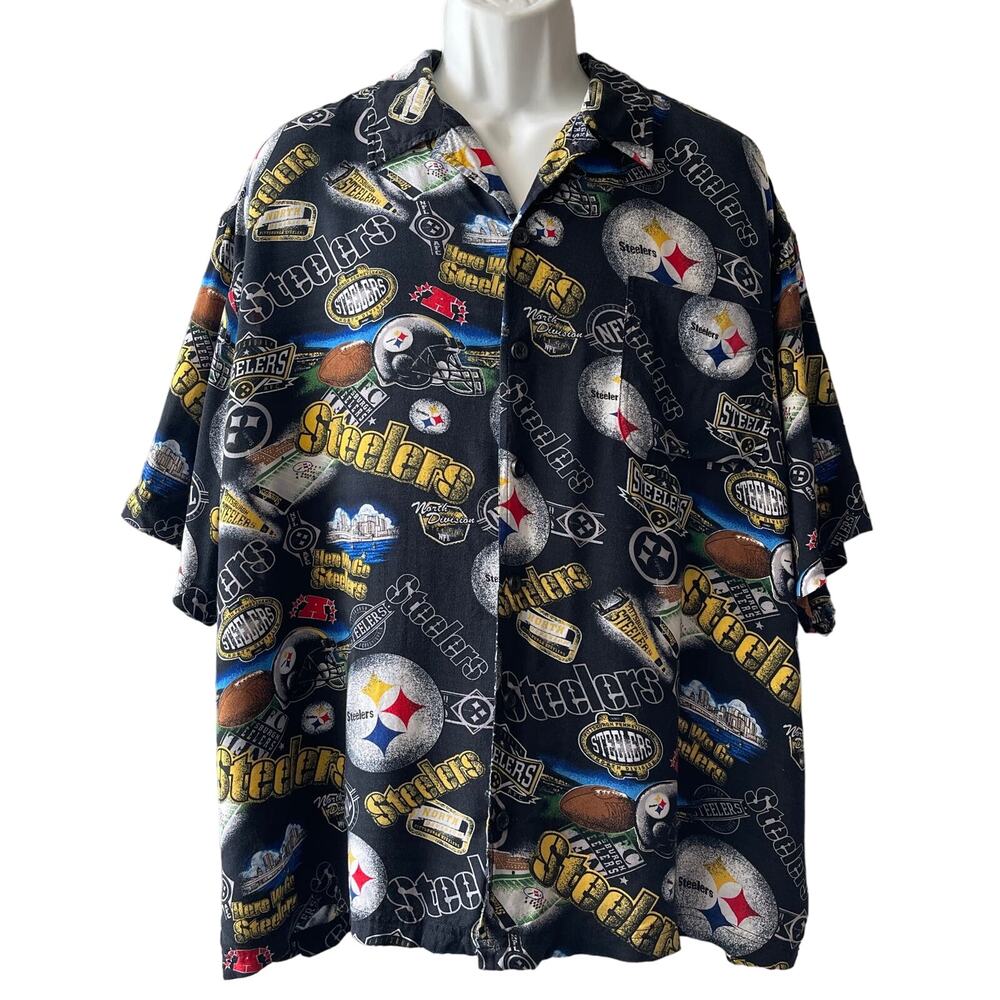 VINTAGE Y2K NFL Pittsburgh Steelers Aloha Shirt Size XL
